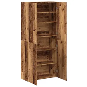 Berkfield Shoe Cabinet Old Wood 80x35.5x180 cm Engineered Wood