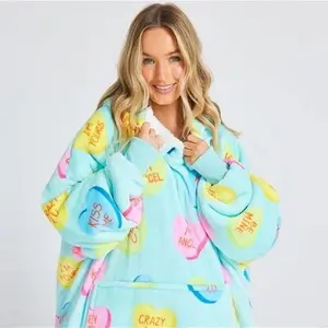 Love Heart Candies Oodie - Hooded Blanket