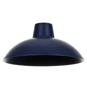 Industrial Retro Designed Matt Midnight Blue Curved Metal Ceiling Pendant Shade