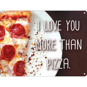 Grindstore I Love You More Than Pizza Mini Tin Sign Multicoloured (One Size)