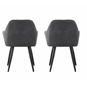 Aliauna Upholstered Armchair (Set of 2) Dark Grey