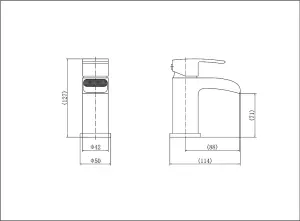 BATHWEST Matte Black Basin Mixer Taps with Pop Up Waste Waterfall Basin Taps with Drain Monobloc Black Faucet