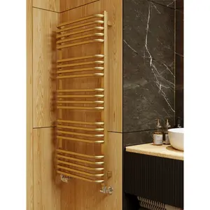 Alex Brass Heated Towel Rail 114cm H  x 50cm W x 12cm D