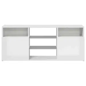 vidaXL TV Cabinet with LED Lights High Gloss White 120x30x50 cm