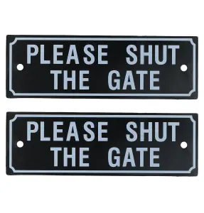 2PK Please Shut The Gate Home Gate Garden Fence Sign