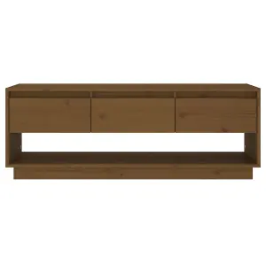 Berkfield TV Cabinet Honey Brown 110.5x34x40 cm Solid Wood Pine