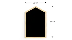 ALLboards Magnetic Chalkboard House Hut Shape Form with Wooden Frame 90x60cm, Magnetic Chalkboard Chalk for Kids, Kinder Room