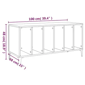 vidaXL Record Cabinet Black 100x38x48 cm Engineered Wood