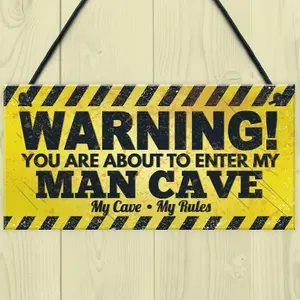 Red Ocean Man Cave Funny Hanging Plaque Fathers Day Gift Games Room Boys Bedroom Sign