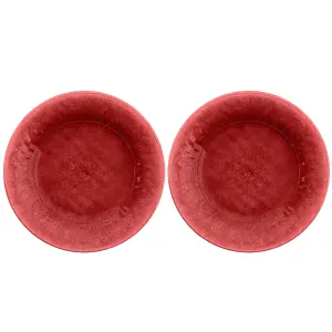 Purely Home Potters Reactive Glaze Red Melamine Side Plates - Set of 2