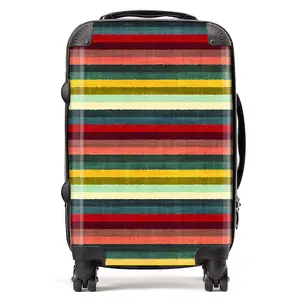 Multicolour Striped Brish Pattern Suitcase - Cabin