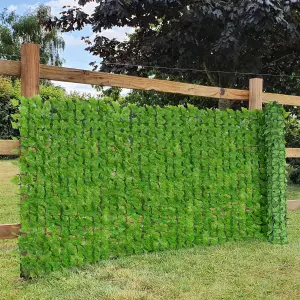 True Products Premium Artificial Ivy Leaf Hedge Garden Fence Privacy Screening Light Green - 1m x 3m