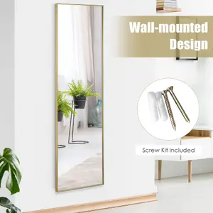 Costway Full-length Over the Door Mirror Hanging or Wall-mounted Dressing Mirror