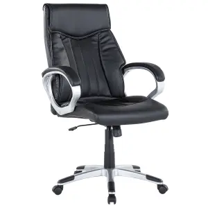 Executive Chair Faux Leather Black TRIUMPH