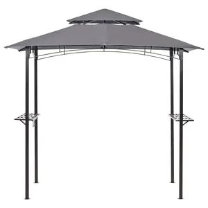 Beliani Traditional Gazebo Grey NARO