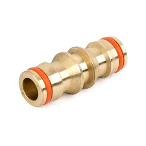 Brass Double Male Hose Connector Coupler Extender for Join Garden Hose Pipe Tube (Pack of 1)