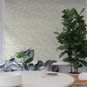 Grandeco Jasmine Leaf Trail Textured Wallpaper, Sage Green