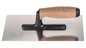 Toolty Stainless Steel Trowel with Cork Handle on Polyamide Foot 270mm for Plastering Rendering Finishing Smoothing DIY