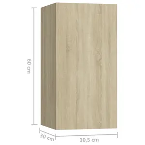 Berkfield TV Cabinets 7 pcs Sonoma Oak 30.5x30x60 cm Engineered Wood