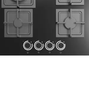 GoodHome Linksense GH60GASLK 59cm Gas Hob - Black