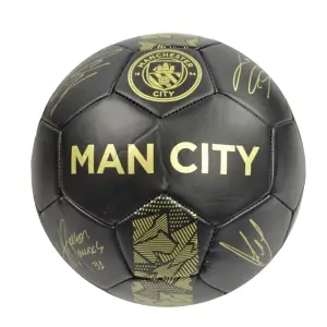 Manchester City FC Phantom Signature Faux Leather Football Black/Gold (5)