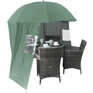 SheltaShade UV Protective Garden Parasol With Zip On Windbreak