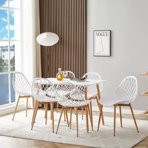 Filsaime Dining Chair (Set of 6) White / White / Natural