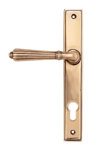 From The Anvil Polished Bronze Hinton Slimline Lever Espag. Lock Set