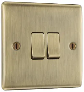 BG Antique Brass 20A 2 way 2 gang Light Switch