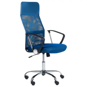 Beliani Minimalist Office Chair Blue DESIGN