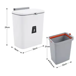 Hanging Home Kitchen Rubbish Dustbin Recycling Bin Rubbish Trash Office Waste Recycle 9 L