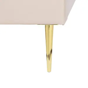 Velvet EU Double Size Bed Light Beige FLAYAT