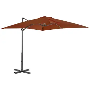 Berkfield Cantilever Umbrella with Aluminium Pole Terracotta 250x250 cm