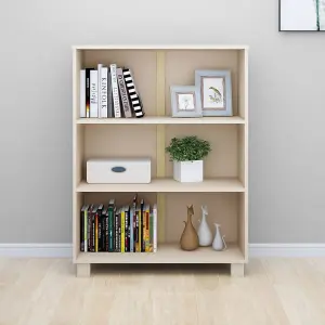 Berkfield Book Cabinet Honey Brown 85x35x112 cm Solid Wood Pine