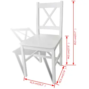 Berkfield Dining Chairs 4 pcs White Pinewood