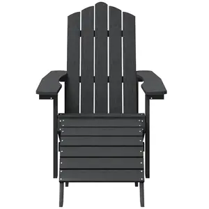 Berkfield Garden Adirondack Chair with Footstool HDPE Anthracite