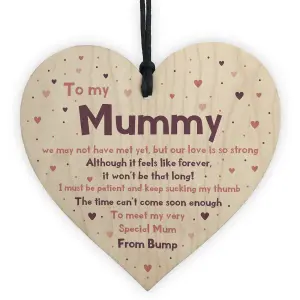 Mummy To Be Gifts From Bump Wooden Heart New Baby Gift Mothers Day Gift Keepsake