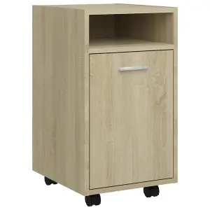 Berkfield Side Cabinet with Wheels Sonoma Oak 33x38x60 cm Engineered Wood