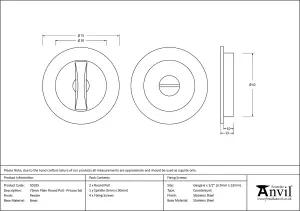 From The Anvil Pewter 75mm Plain Round Pull - Privacy Set