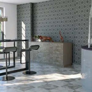 Arthouse Luxe Ogee Gunmetal Silver Wallpaper