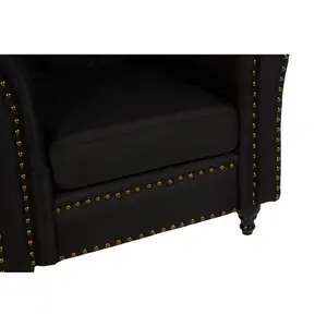 Interiors by Premier Black Chesterfield Chair, Backrest Lounge Chair, Easy to Maintain Accent chair for Living Room