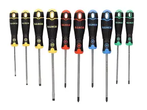 Bahco B219.010RB BahcoFit Coloured Handle Screwdriver Set, 10 Piece BAHB219010RB