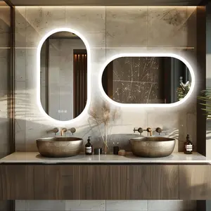 Oval LED Wall Mirror 100cm H x 50cm W