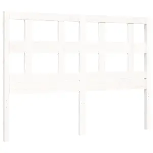 Berkfield Bed Frame with Headboard White 140x190 cm Solid Wood