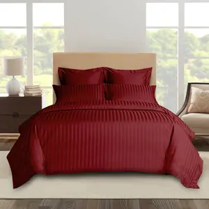 Florane Microfibre 250 TC Reversible Modern & Contemporary Duvet Cover Set with pillow cases Burgundy / Single Duvet Cover + 1 Standard Pillowcase