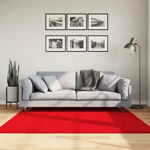 Rug OVIEDO Short Pile Red 160x160 cm