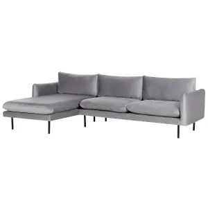 Right-Hand Corner Sofa VINTERBRO Grey Velvet Right Hand