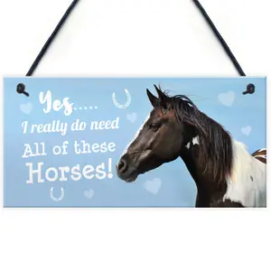 Red Ocean Funny Horse Lover Gift Horse Sign Funny Hanging Stable Door Home Wall Plaque