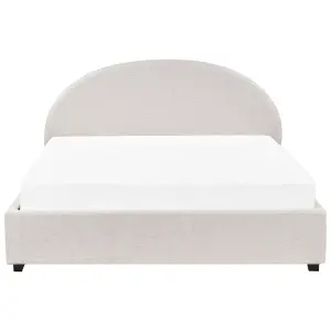 Fabric EU Super King Size Ottoman Bed Light Beige VAUCLUSE