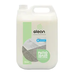 GLEAN Patio Sealer - Wet Look Colour Enhancing - Water Based - Natural & Artificial Stone, Brick, Concrete and Paving - 5 Litre